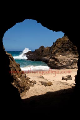 Cave at Eternity Beach Oahu Hawaii