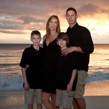 Sunrise Family Portrait Photography at Waimananalo Beach, Oahu, Hawaii