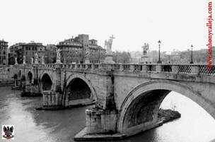 Bridge over river Tiber Rome Italy 1999