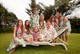 Family Portrait of Grand parents with Grand children North Shore Oahu Hawaii