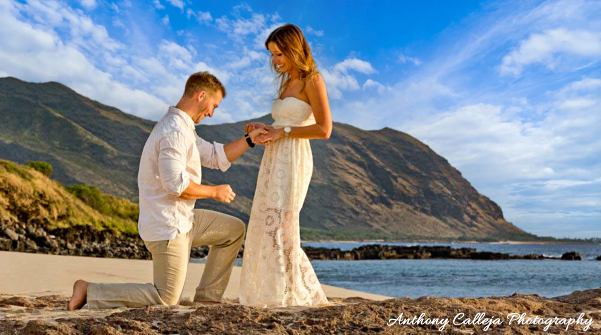 Koolina Engagement Proposal Photography - Surprise Engagement Proposal Yokahama Beach, West Oahu