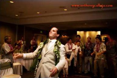 Garder toss at Kapolei Wedding Reception