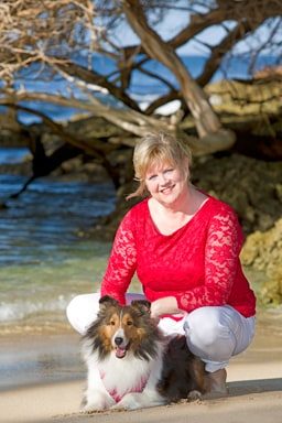 Oahu Family with Pet Portraits - Paradise Cove Beach Pet Photography